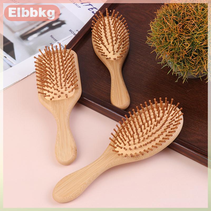 Elbbkg 1 cái bàn chải tóc phụ nữ massage Lược tre chống tĩnh điện Detangling giảm rụng tóc dụng cụ tạo kiểu