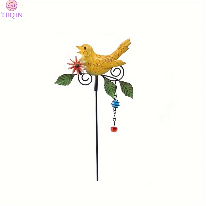 TEQIN Metal Bird Garden Stake With Leaf And Flower Decorations, Bird Statue For Outside, Spring Connection Bird Gifts, Outdoors Garden Backyard Church Hanging Decor ราคา 165 บาท*ส่งฟรี
