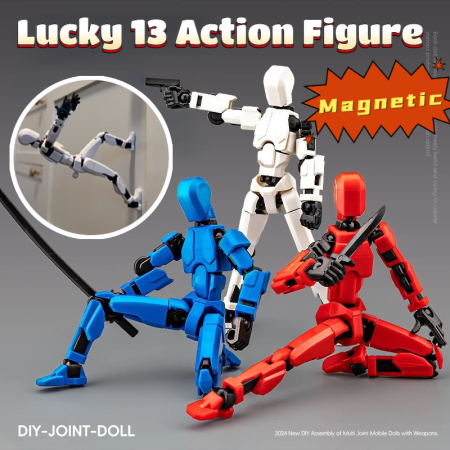 Magnetic 4 Weapons Action Figures - 3D Printed Robot Toys