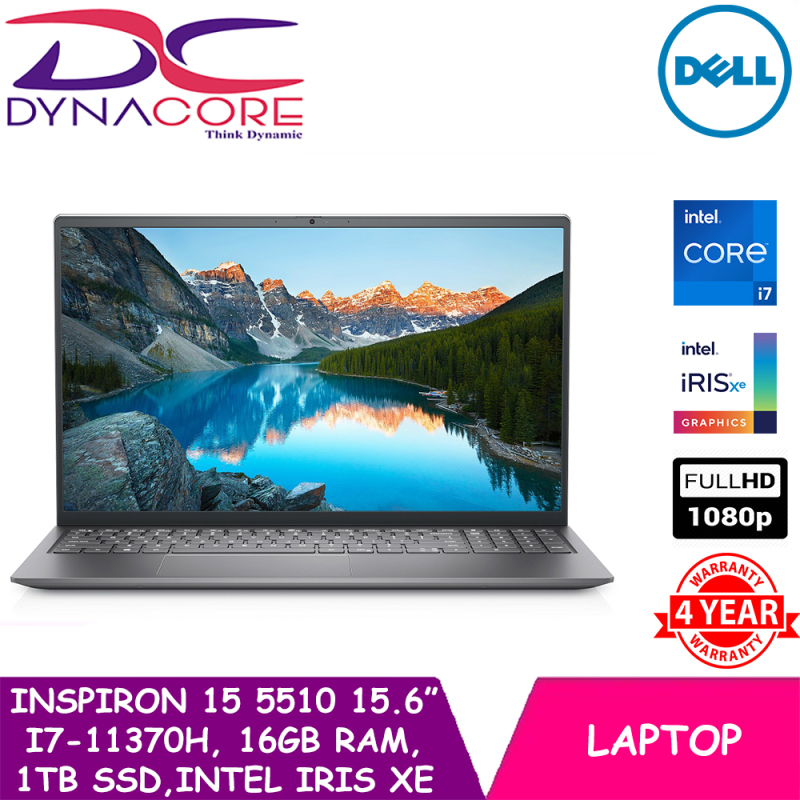 【READY STOCK】 DELL Inspiron 15 5510 15.6-inch FHD | i7-11370H | 16GB RAM | 1TB SSD | Intel® Iris® Xe | WIN 10 HOME ( 4 YEARS Premium Support)