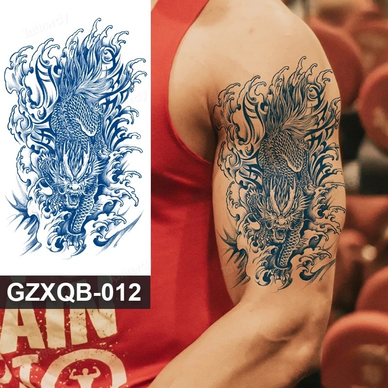 Juice Lasting Ink Tattoos Lasts 15 Days Body Art Waterproof Temporary Tattoo Sticker Men Half Arm Tattoo Long Lasting Tattoo