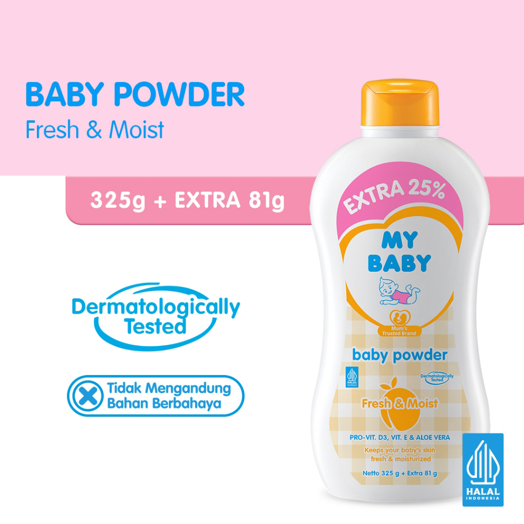 My Baby Powder Bedak Bayi Extra 325gr + 81gr Perawatan Kulit Sensitif Bayi- UnihStore
