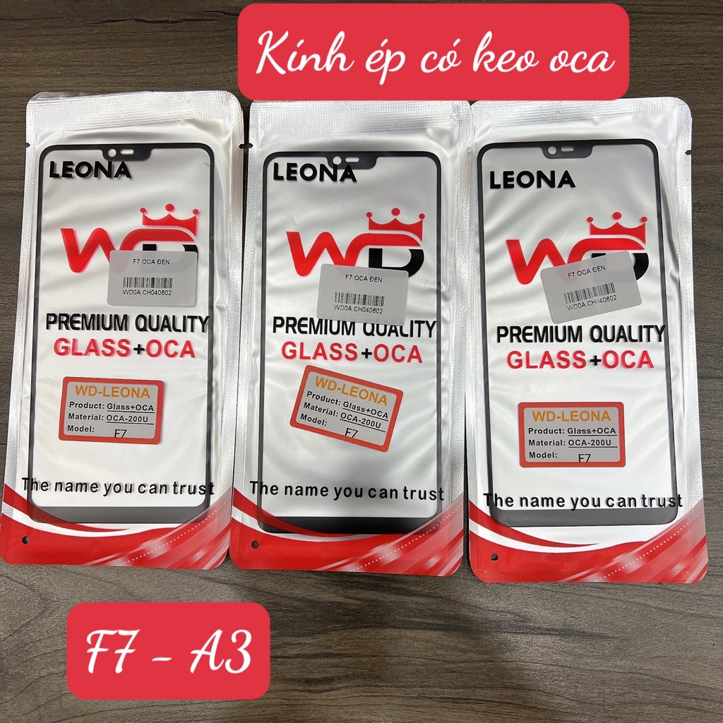 Kính ép màn hình có keo oca oppo f7 - kính oppo a3