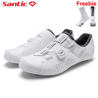 Santic Cycling Shoes Men Women Breathable Lightweight Locking SPD Road Cleats Bicycle Bike Sneakers