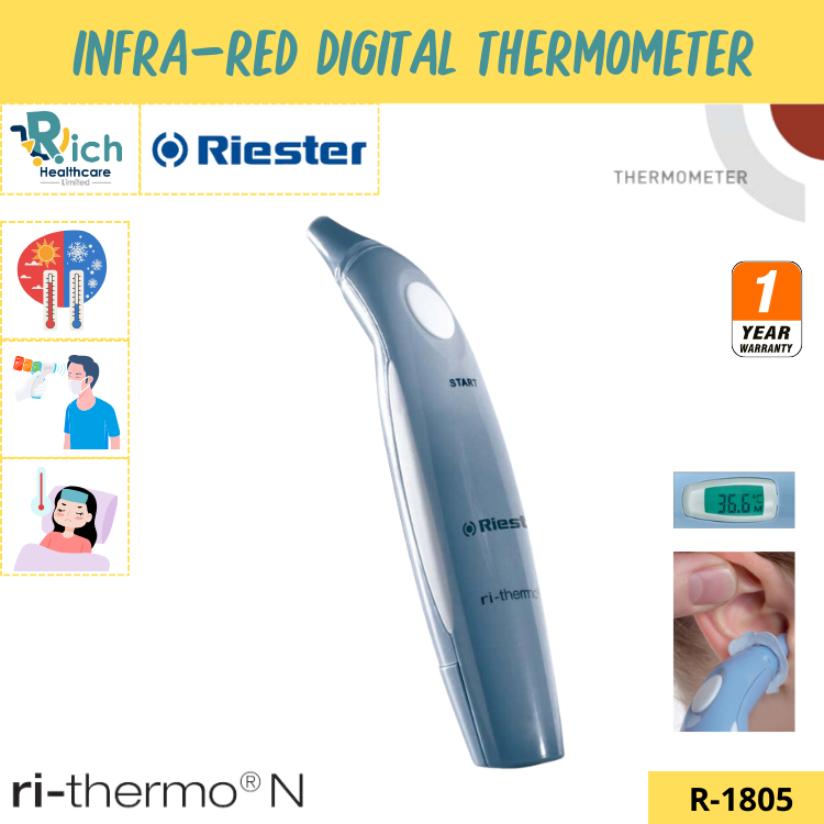 Riester Infra-Red Thermometer เครื่องวัดอุณหภูมิแบบอินฟราเรด เหมาะสำหรับวัดที่หู [รับประกันคุณภาพตัวเครื่อง 1 ปี] ราคา 2,700 บาท*ส่งฟรี