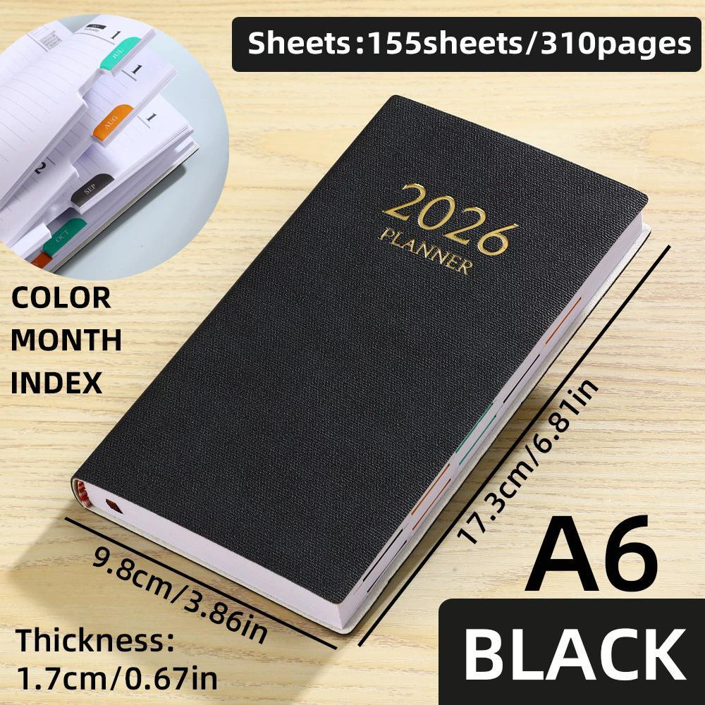310 Ppages 2026 English Agenda Planner Organizer Diary A6 Notebook Daily Journal Stationery Notepad Calendar Sketchbook Office Note Book