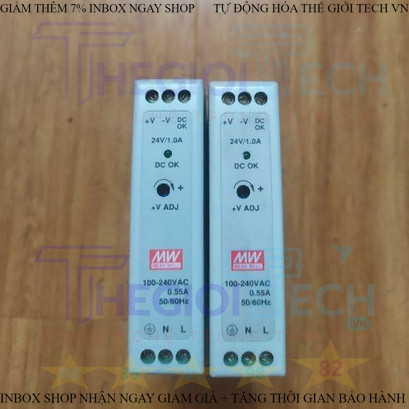 Nguồn cài ray Meanwell 24V-1A 24V-2A 24V-2.5A, 24V-3A MDR-20-24 MDR-60-24 .Hàng cũ tháo máy - MDR-20-24 24V-1A