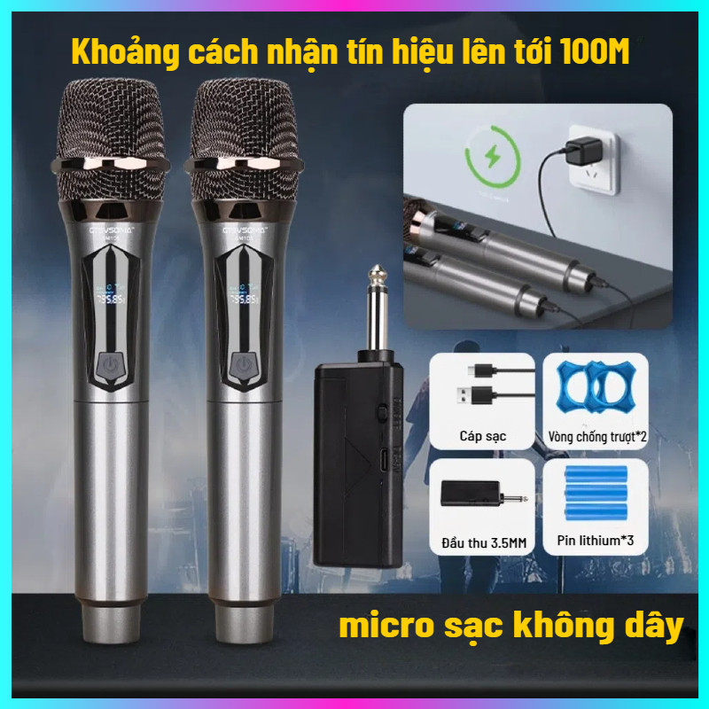 Micro Karaoke Mini bộ micro không dây karaoke Rayhayes Dành cho mọi LOA KÉO , ÂM LY , Vang Số