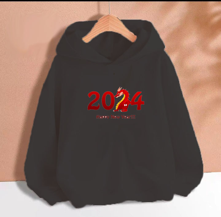 Áo hoodie tết 2024 đỏ cho bé gái ko túi phom rộng chất nỉ size từ 9 đến 65kg BIBOSHOP