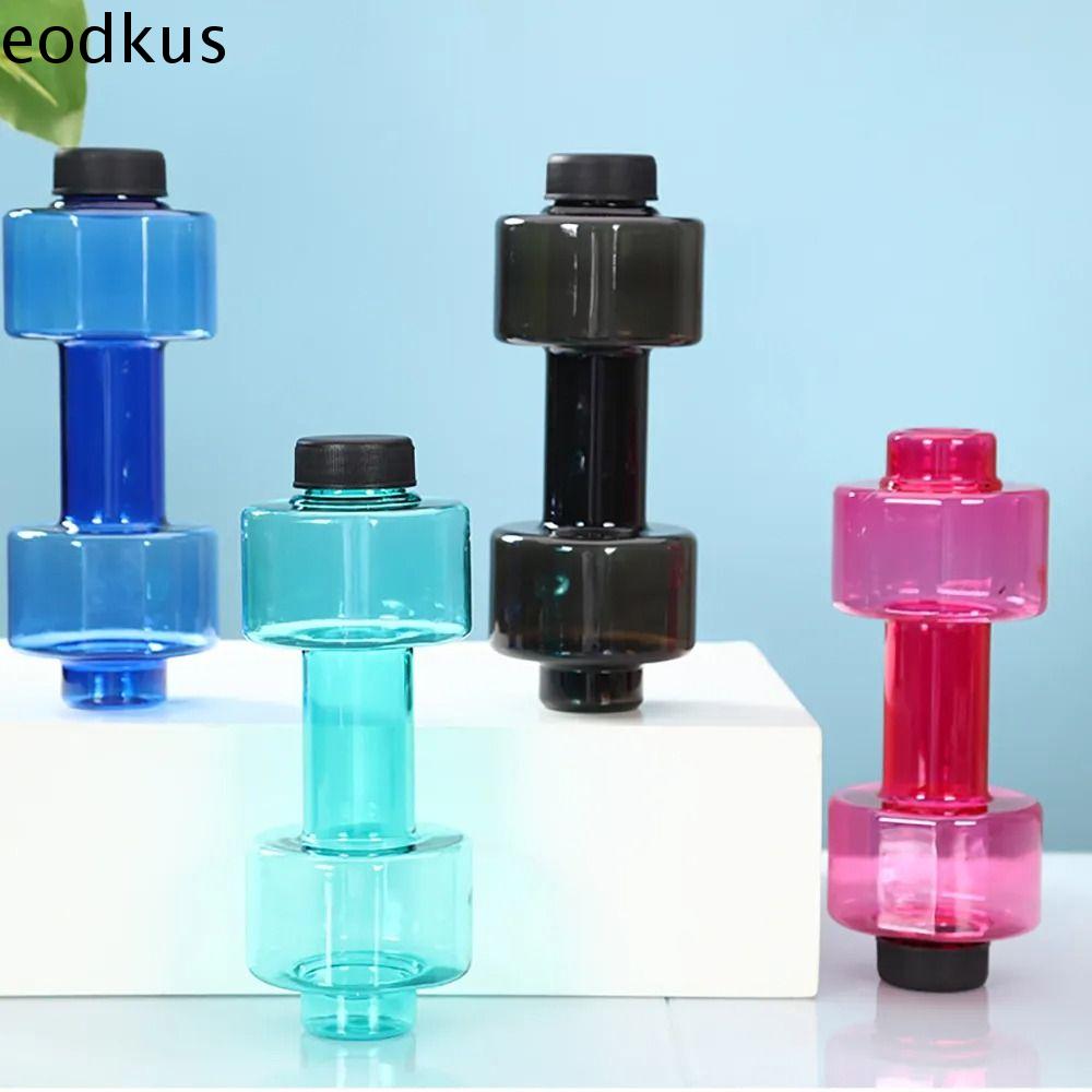 EODKUS Mục đích kép Cốc uống nước hình quả tạ Chống rò rỉ Sức chứa lớn Cốc nước thể thao Đồ uống 550ml Ấm đun nước hình quả tạ Cử tạ