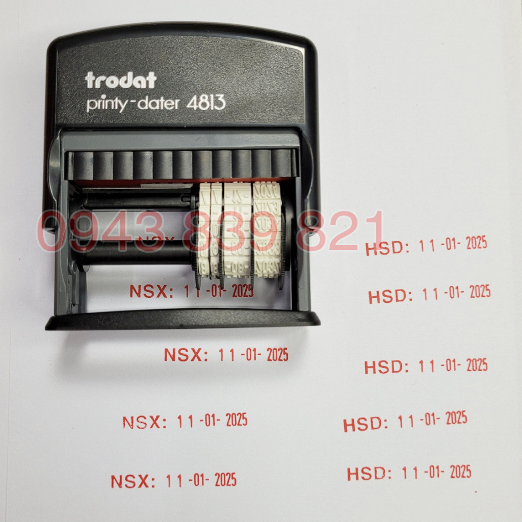 Dấu ngày tháng năm NSX-HSD xoay thay đổi số / Dấu ngày sản xuất và hạn sử dụng - mực mọi chất liệu