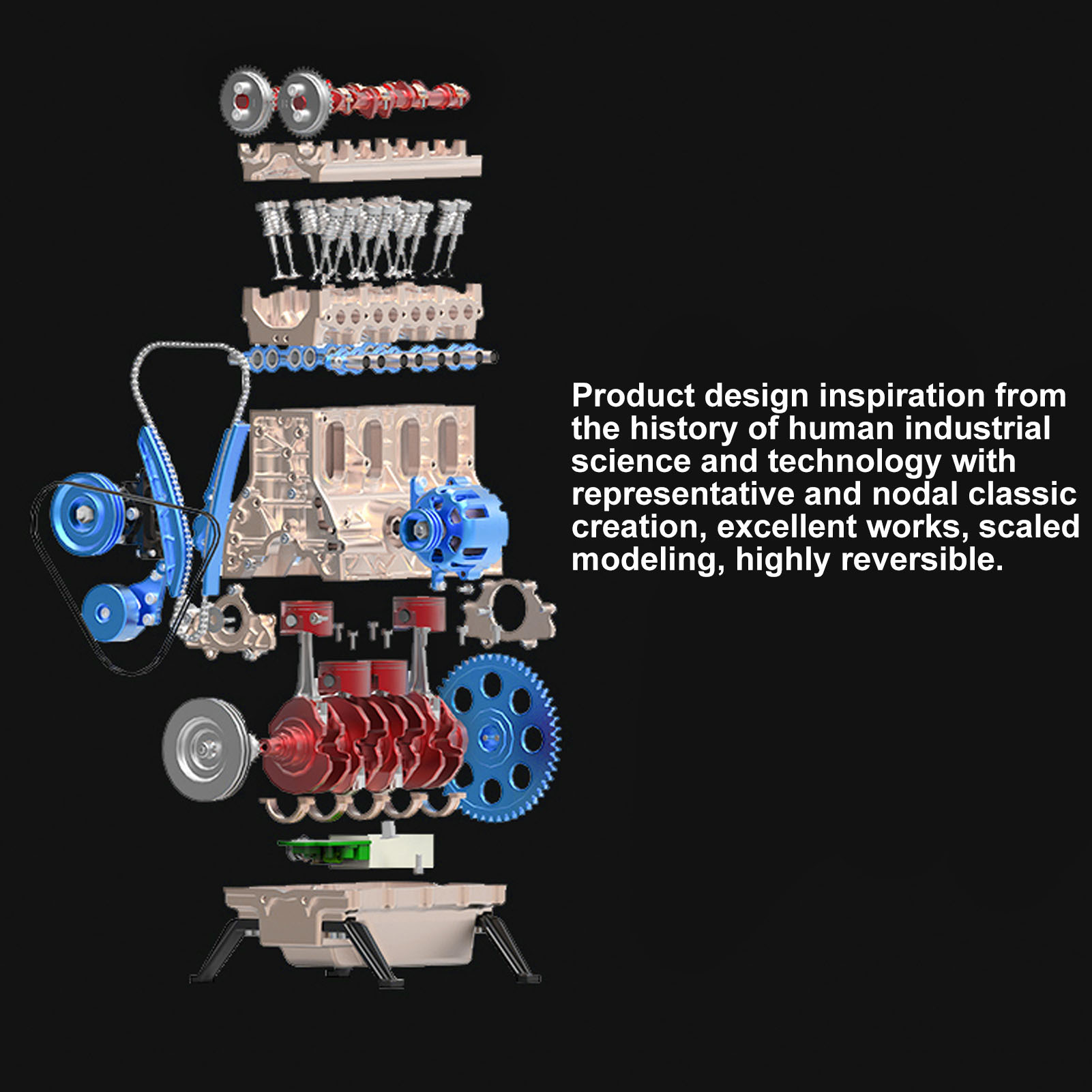 Cikonielf Leftwei DIY 4 xi lanh Bộ động cơ Mô hình lắp ráp với CNC Craft Đúc hợp kim nhôm Đồ thủ công sưu tập dành cho thanh thiếu niên và người lớn Quà tặng đồ chơi thân cây Giá 14,557,000 Đồng*Miễn phí vận chuyển