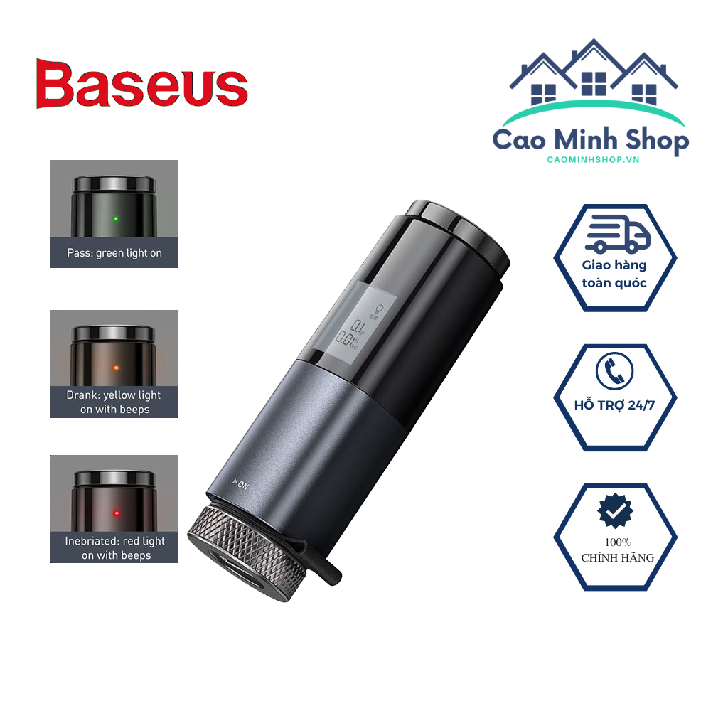 Máy đo nồng độ cồn Baseus Digital Alcohol Tester nhỏ gọn, chính xác, yên tâm lái xe - Cao Minh Shop