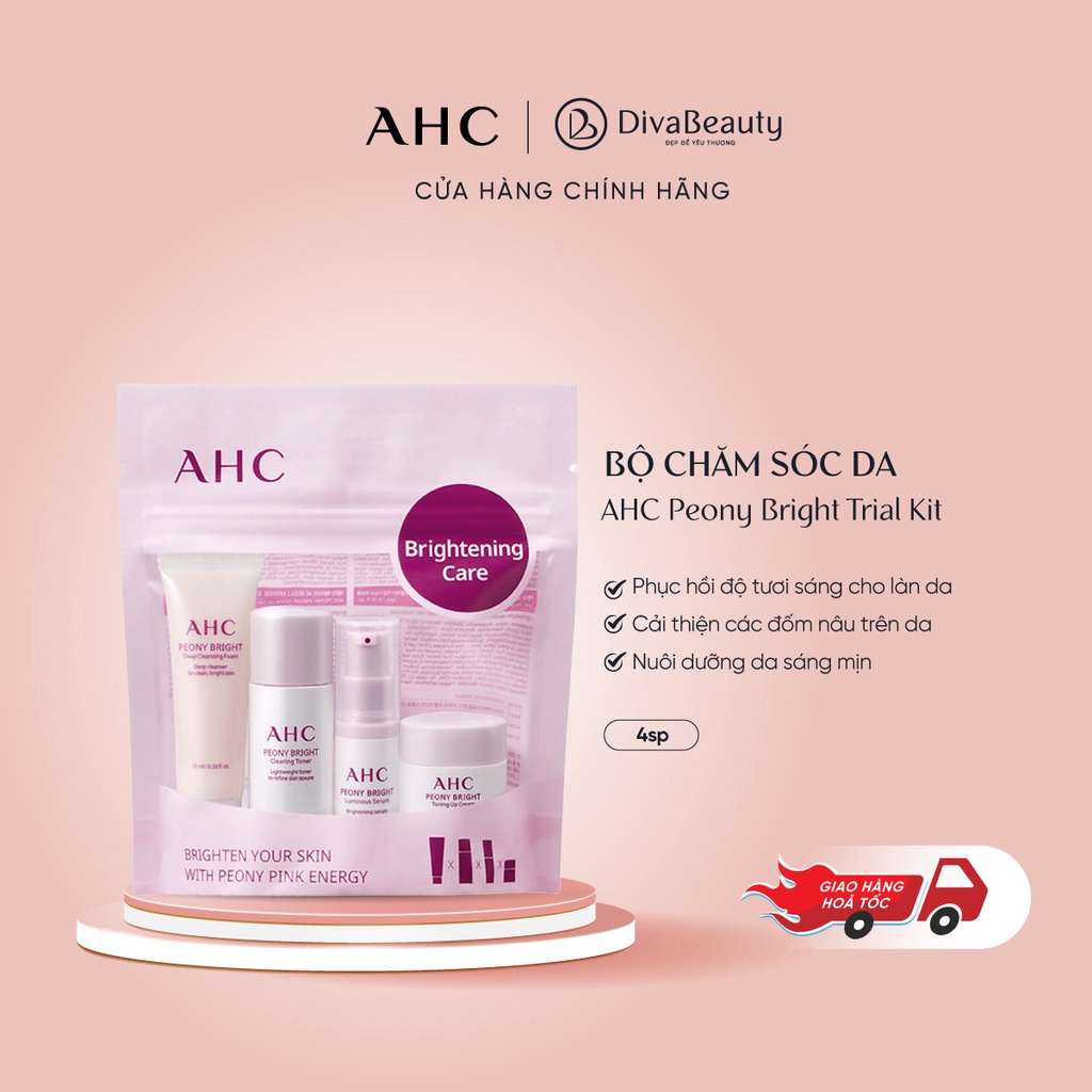 Bộ chăm sóc da ahc peony bright trial kit xả hàng date 30.03.2024