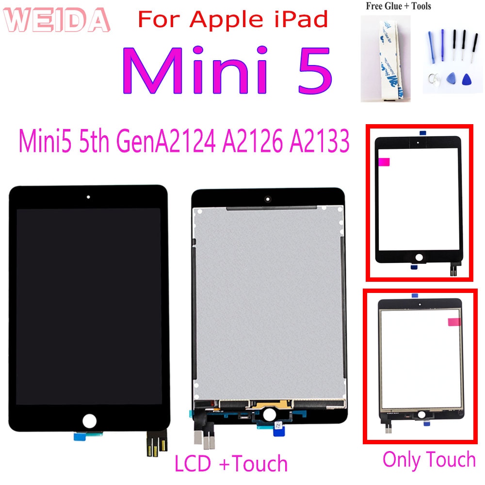 LCD ban đầu cho iPad Mini 5 Màn hình LCD mini5 5th Gen màn hình cảm ứng cho iPad mini 2019 màn hình cảm ứng số hóa a2124 a2126 a2133