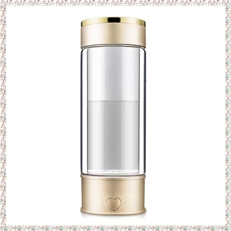 1 PCS Hydrogen Water Generator Alkaline Maker Rechargeable Gold Metal + Glass Portable Water Ionizer Bottle Super Antioxidan