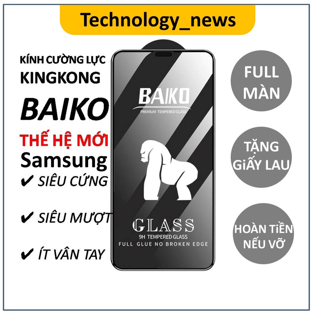 Kính cường lực BAIKO cho Samsung A13 A23 A33 A53 A73 A12 A22 A32 A03 A03s A04s A02s A04 A50s A20 A30 A70 A71 A72 4G 5G