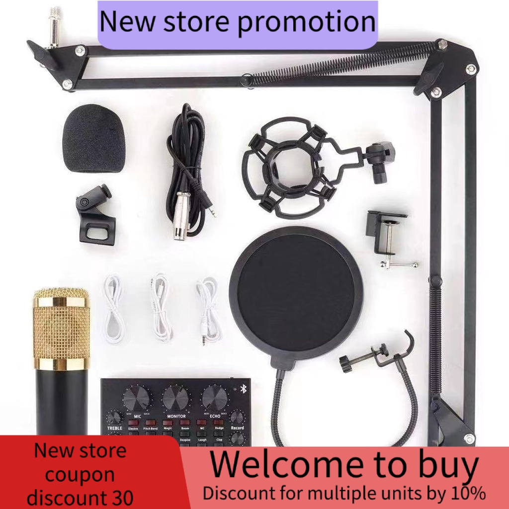 100% Original Smilee Upgraded BM-800 Condenser Microphone Kit With V8 II Multifunctional Live Sound