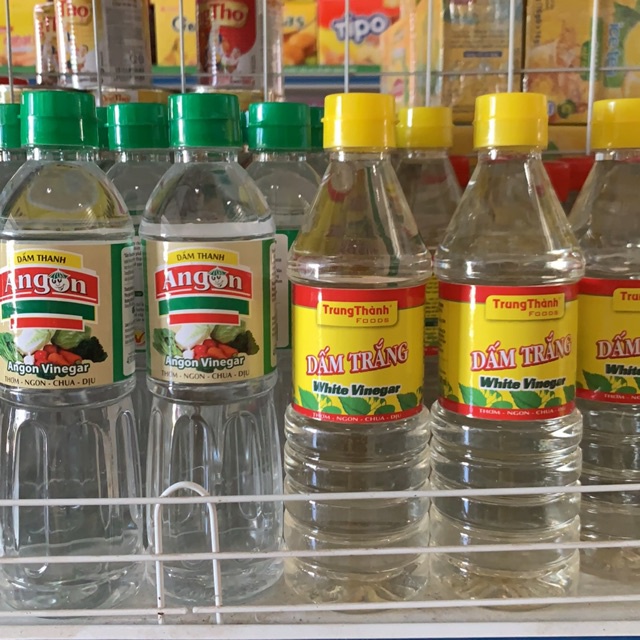 Dấm Ăn Trung Thành chai 450/500ml Nắp Xanh/Vàng (Dấm trắng, Dấm Thành) New