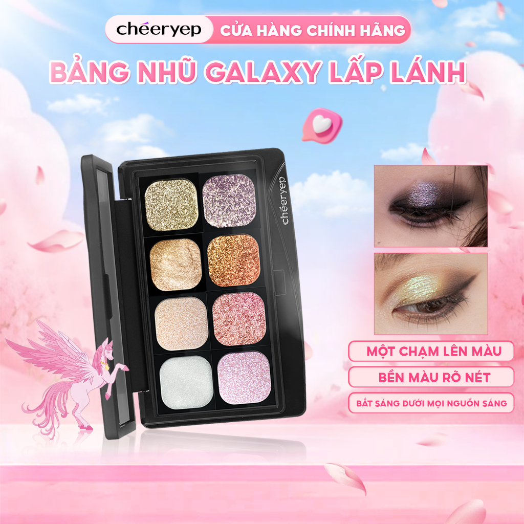 Bảng Phấn Mắt CHÉERYEP Galaxy Festival Nhũ Đa Sắc Bắt Sáng Lấp Lánh Phấn Mịn Dễ Tán Bền Màu