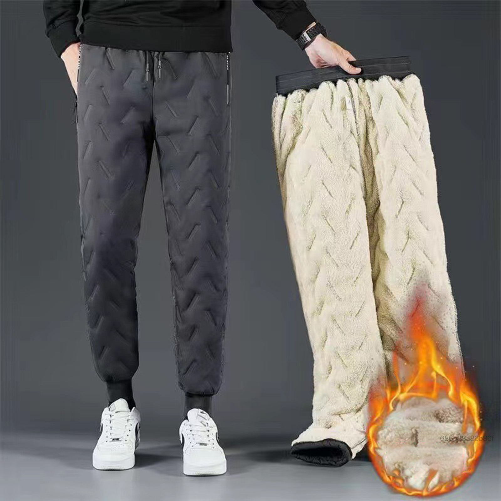 Lông của Lamb và Fleece Loose Plus Kích thước quần cho nam giới TF-Hom-VN