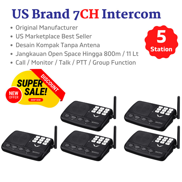 HOME SMART WIRELESS INTERCOM 7-CHANNEL INTERKOM INTERPHONE HY777 5 PCS Harga  3,095,000 Ringgit*Penghantaran Percuma