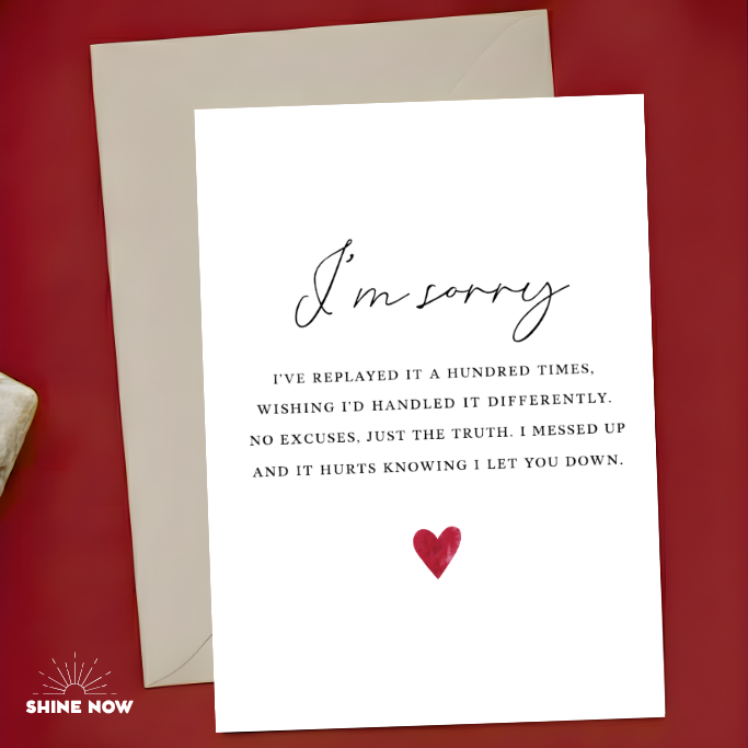 I’m Sorry Card Minimalist Apology Card Romantic Sorry Letter Card for Girlfriend Boyfriend