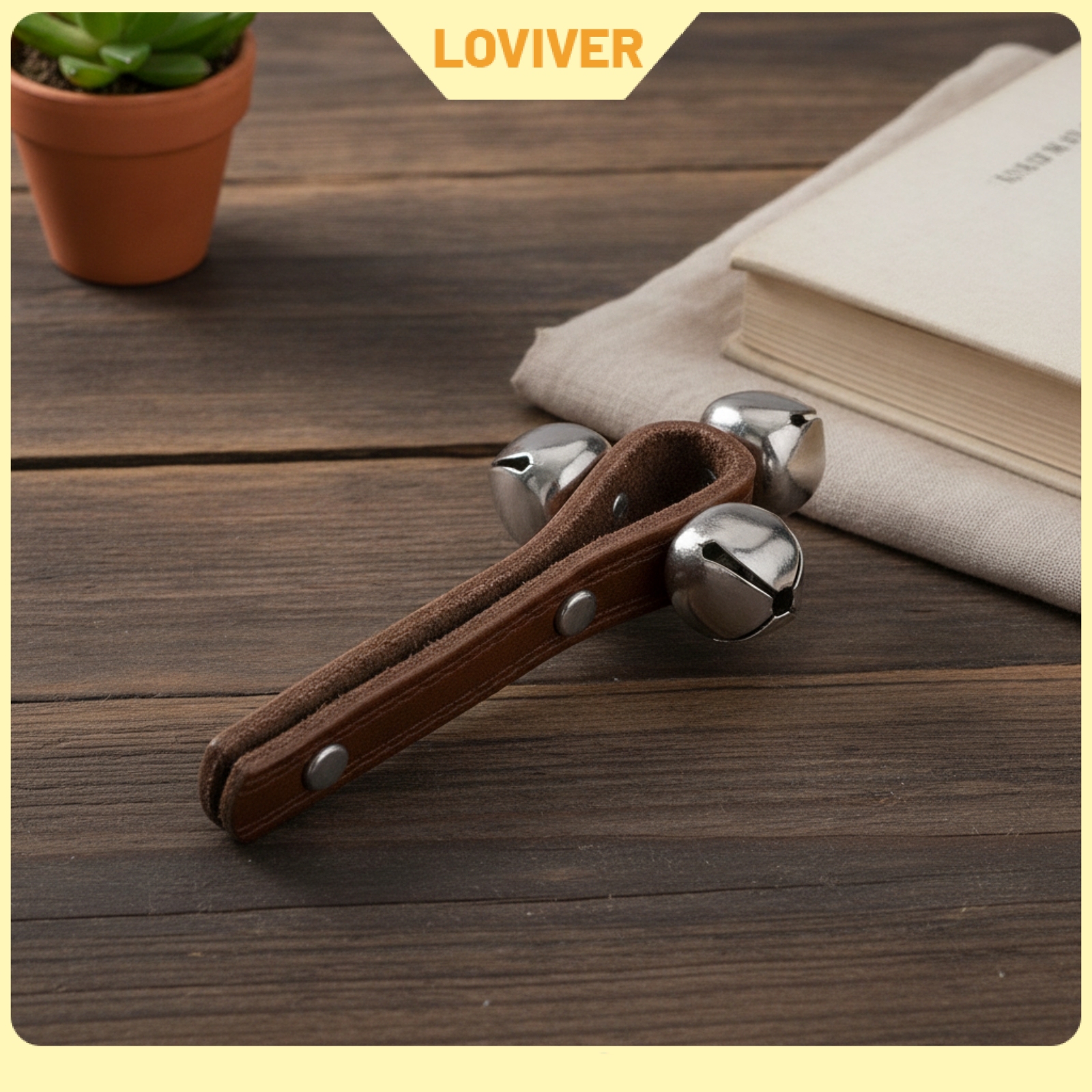 LOVIVER Easy to Grasp Leather Hand Bell Lightweight Jingle Bells with Strap Shaking Sleigh Bells Cheerful for Children, Toddlers, Home ราคา 4,244 บาท*ส่งฟรี