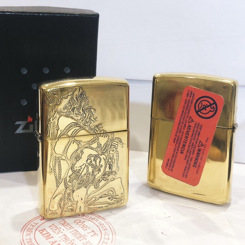 LZD Bật lửa hộp quẹt Zippo Armor vỏ dầy khắc chìm mẫu Cô Gái Nô Lệ Hàng loại 1 vỏ bằng đồng có em đỏ