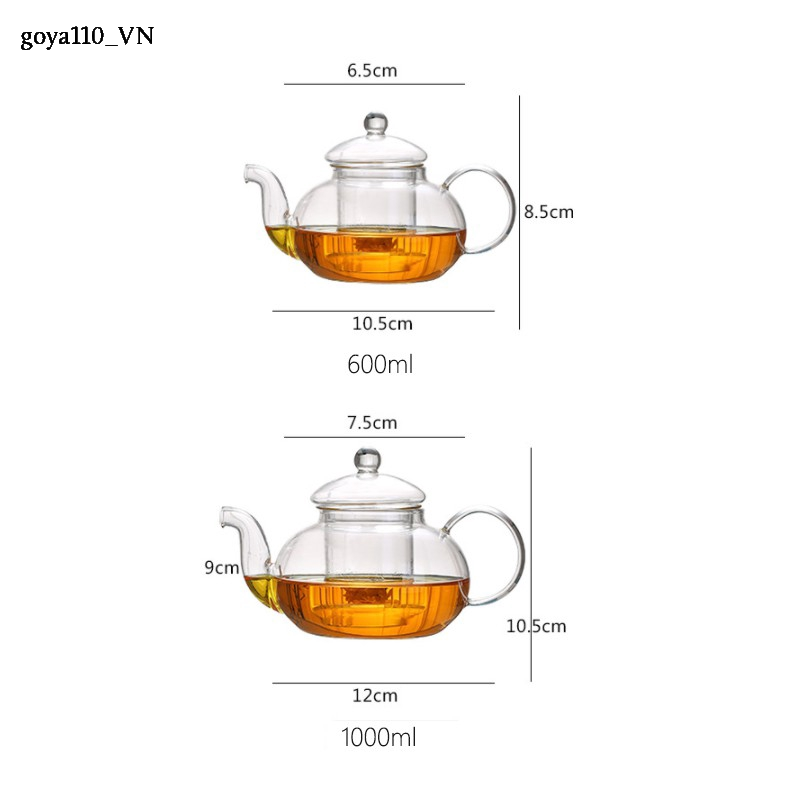 goya110 [Mã CLS2404A giảm 30k đơn 150k] Ấm pha trà SWEEJAR bằng thủy tinh trong suốt chịu nhiệt độ tốt tiện dụng