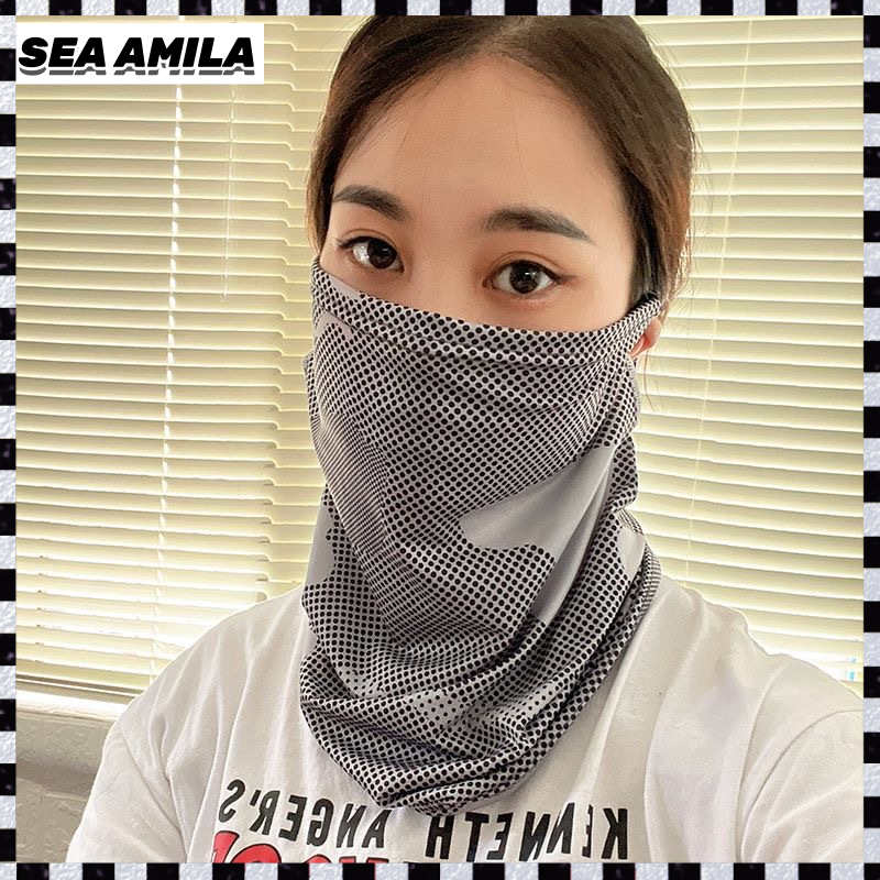 SEA AMILA Summer Cooling Neck Gaiter Face Cover UV Protection Mesh Scarf for Outdoor Activities Riding Fishing Giá 18,000 Đồng*Miễn phí vận chuyển