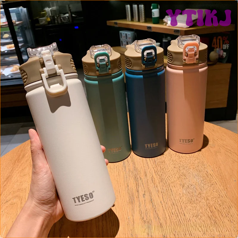 YTIKJ 1pc 750ml Thermos Bottle with Straw Stainless Steel Thermal Cup Car Insulated Flask Water Tumbler for Outdoor Sports DGERH