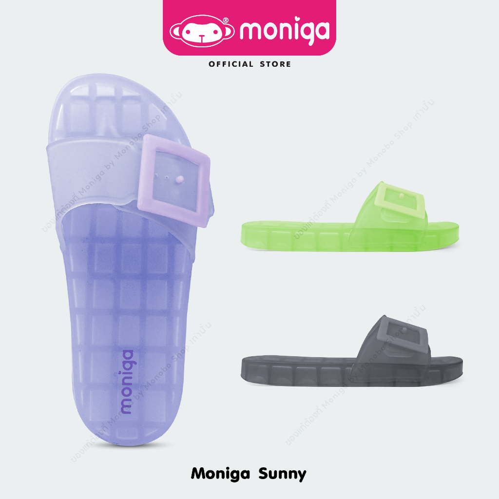 MONIGA รุ่น SUNNY รองเท้าแตะแบบสวม หน้าเรียบ สีพาสเทล เข็มขัดน่ารัก เหมาะกับเทศกาล ราคา 199 บาท*ส่งฟรี