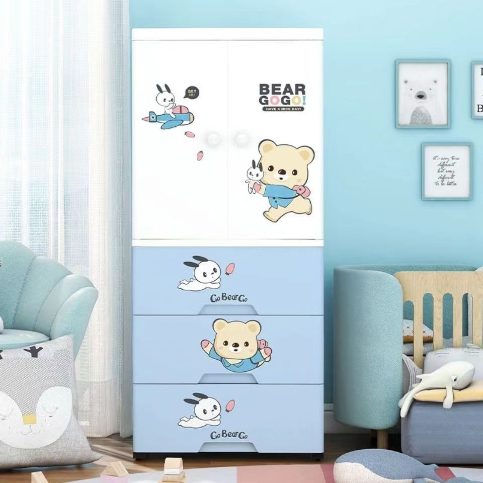 Tủ quần áo nhựa, Tủ nhựa cho bé，tủ để đồ có ngăn treo 4 tầng 5 tầng ，nhiều mẫu 58128cm