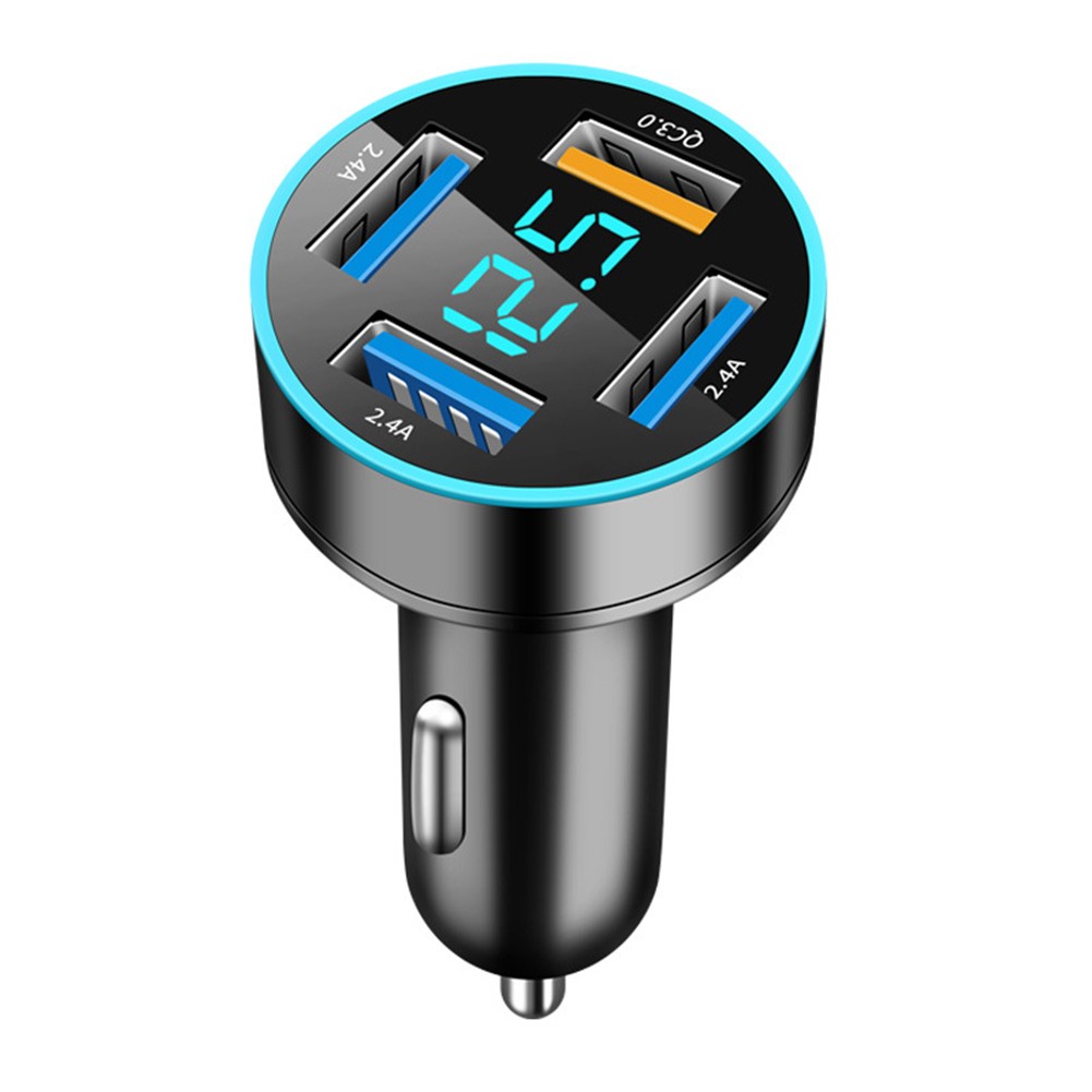 [Cửa hàng ô tô] Sạc điện dùng trên xe hơi Qc30 sáng tạo với 4 cổng USB Màn hình LED Sạc Nhanh