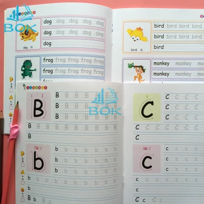 2pc Preschool English 26 Alphabet Writing English Calligraphy copybook for kid Children Exercises Calligraphy Practice Book
