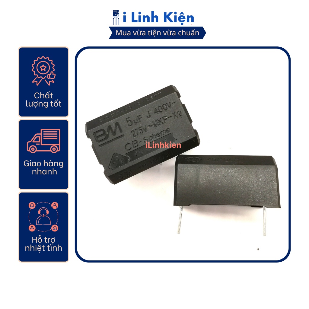 Tụ bếp từ 5uf 400vdc chất lượng tốt.