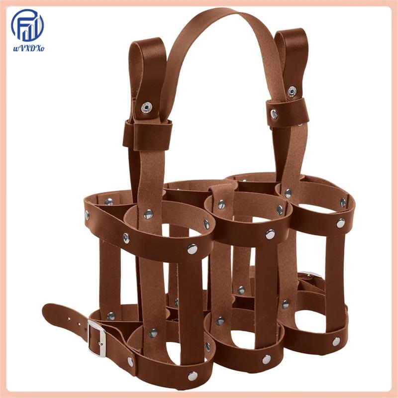 Bicycle Beer Bottle Holder Leather Drink Holder Outdoor Beer Water Bottle Holder 1 PCS Brown