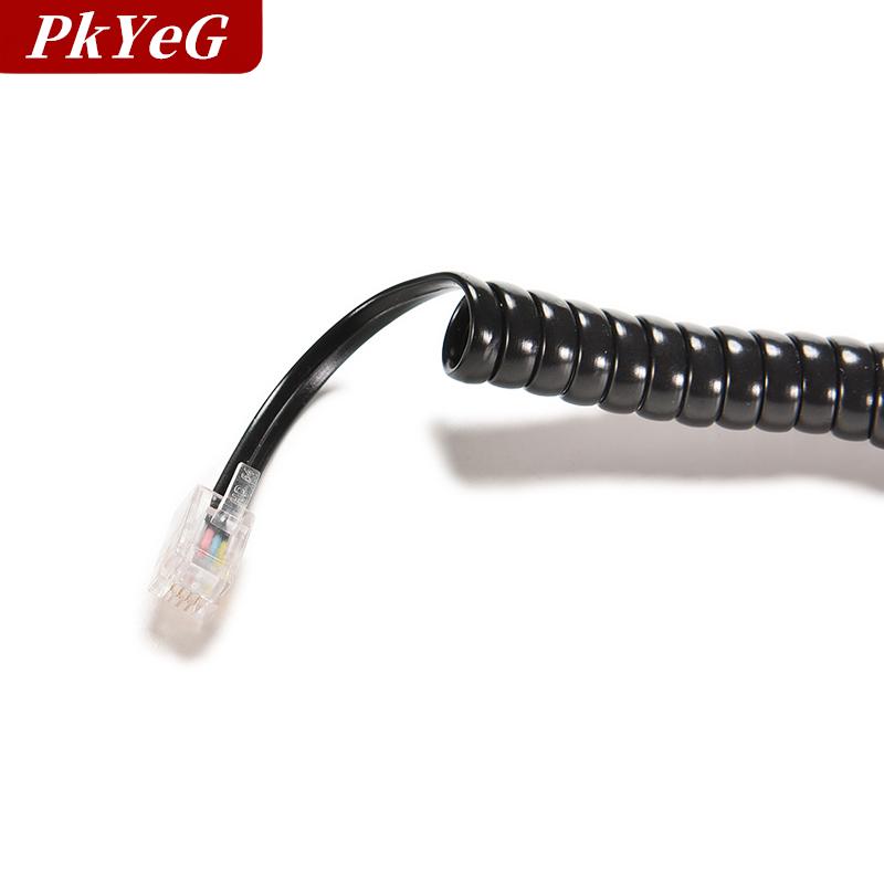 [COD] PkYeG 6.5FT Black Telephone Handset Phone Extension Cord Curly Coil Line Cable Wire ราคา 14 บาท*ส่งฟรี