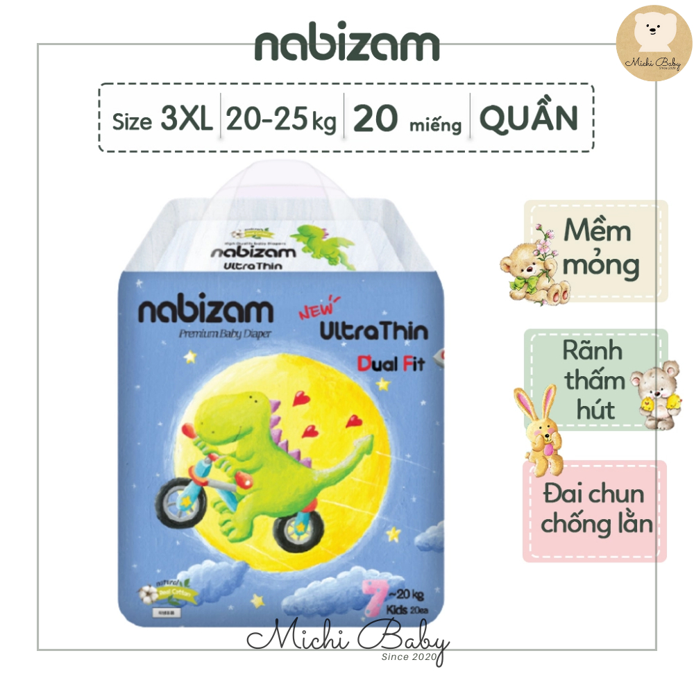 4 BỊCH BỈM- Nabizam Ultra Thin Nội Địa Hàn, Mềm Mại, Mỏng Nhẹ đủ size cho bé MC642 - 4