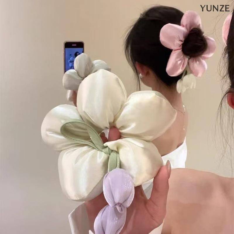 🍒YUNZE🍒 Ngọt Ngào Tulip Tóc Ban Nhạc Thời Trang Hoa Tóc Sợi Dây Thừng Cho Phụ Nữ Cô Gái Mũ Nón Tóc Đàn Hồi Ban Nhạc Hợp Thời Trang Tóc Phụ Kiện Quà Tặng