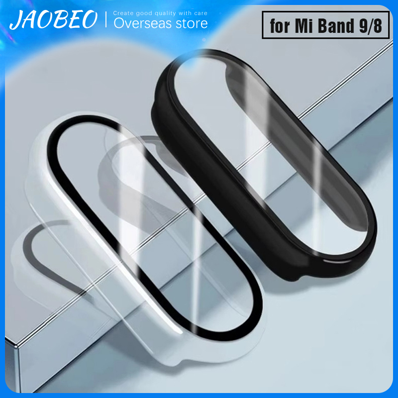 Anti Gores Case for Mi Band 9 / Mi Band 8 All-Around Hard Tempered Glass Film Screen Protector PC Bumper Cover Accessories Jam Tangan Smartwatch for Xiaomi Mi Band 9 NFC / Mi Band 8 NFC ราคา 25 บาท*ส่งฟรี