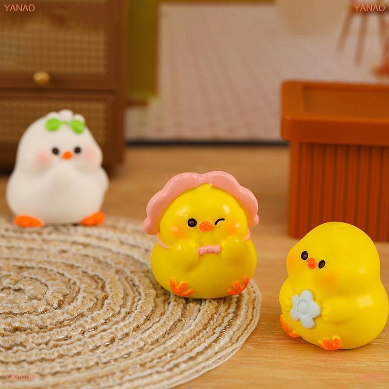 YANAO Micro cảnh quan Nhà búp bê thu nhỏ Đồ chơi xe hơi trang trí phim hoạt hình ít béo gà mini trang trí bức tượng động vật