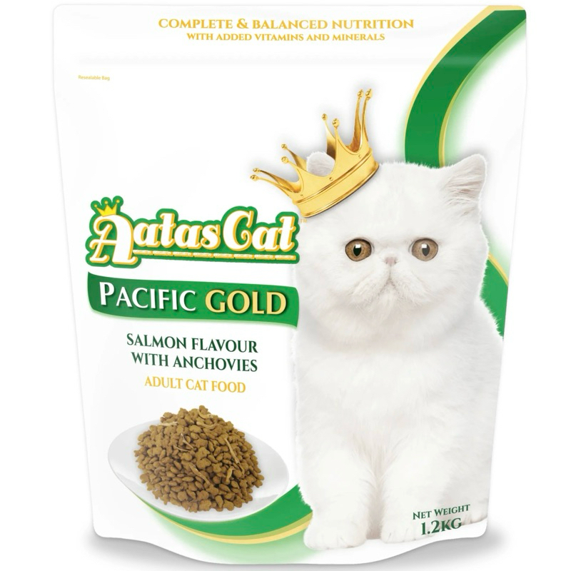 Thức ăn hạt Aatas Cat Pacific Gold Cá Hồi & Cá Cơm 1.2kg