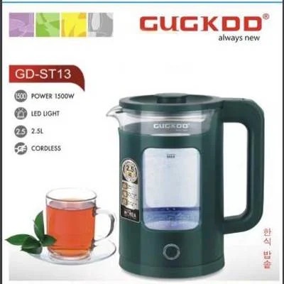 Ấm siêu tốc inox Cuckoo ST13 thủy tinh chịu nhiệt 2.5L bình đun nhanh 1500W cách nhiệt - Rẻ
