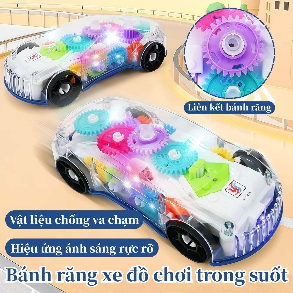 trẻ em vui chơi phù hợp tại nhà chống va chạm chất liệu lái xe tránh chướng ngại vật ánh sáng hiệu ứng đồ chơi Ô tô trong suốt tự động tự động