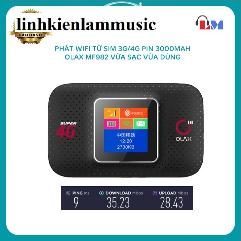 Phát Wifi Từ Sim 4G OLAX MF982 LCD và Phát Wifi Từ Sim 3G, 4G M100 Led. NL