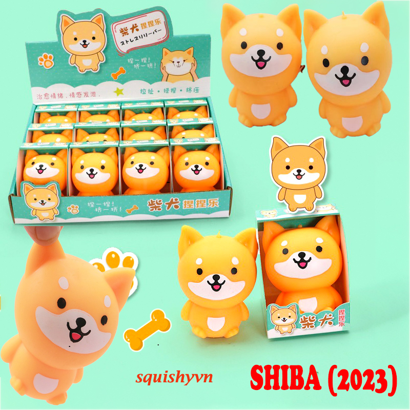 Squishy con chó vàng shiba đứng mềm dẻo thiết kế độc đáo ấn tượng đồ chơi