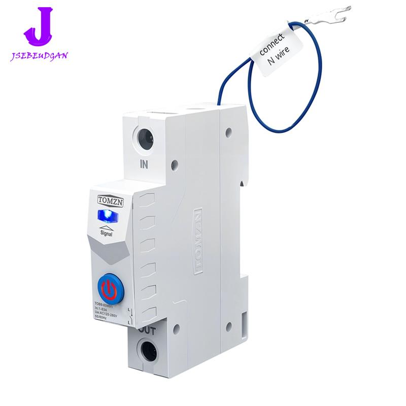 【Huang Li Electronics】TOMZN TOB9-63WIFI 1P Tuya 1-63A WIFI Smart Switch Meter Circuit Breaker Voltage Current Protection Relay Temp Control ราคา 750 บาท*ส่งฟรี