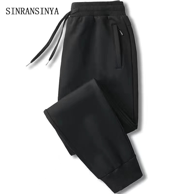 SINRANSINYA丨Large size slacks, sweatpants, cotton corset, sweatpants for men, plush loose straight pants ราคา 161 บาท*ส่งฟรี